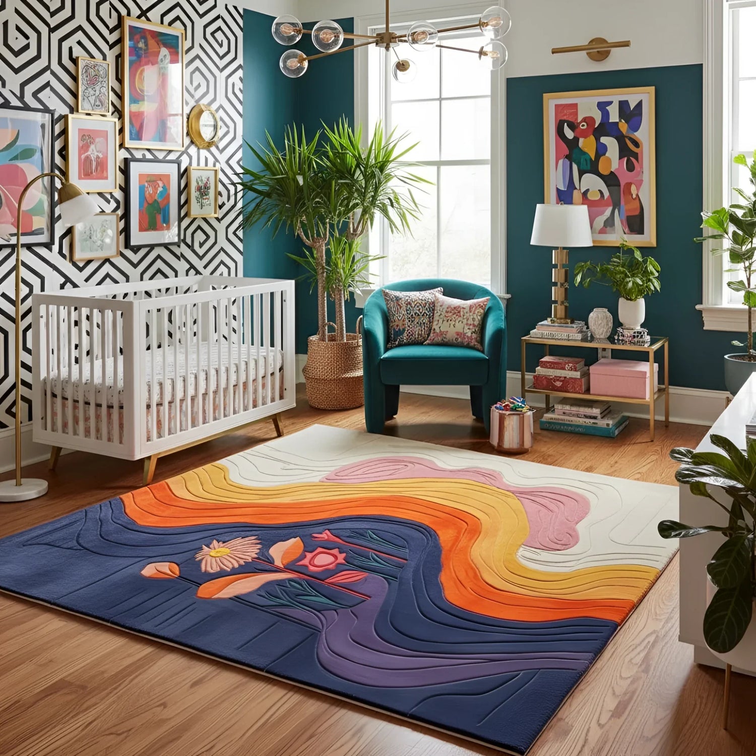 Vibrant Currents Hand Tufted Wool Rug - MAIA HOMES