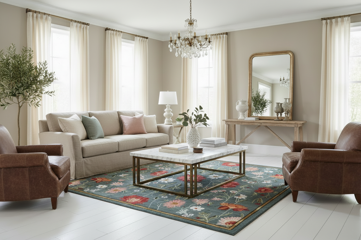 Vintage Floral Delight Hand Tufted Wool Rug