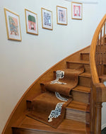 Walking Leopard on Silk Road Hand Tufted Runner Rug - Brown 2' x 6' 9 - 1001 Knots
