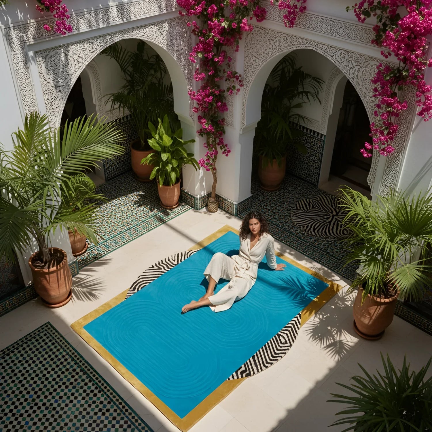 Water Earth and Sun Hand Tufted Wool Rug