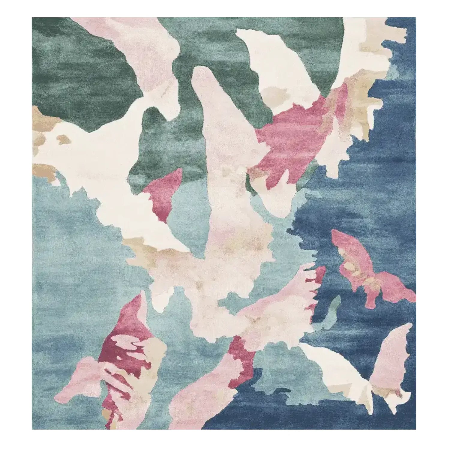 Watercolor Terrain Sketch Hand Tufted Rug