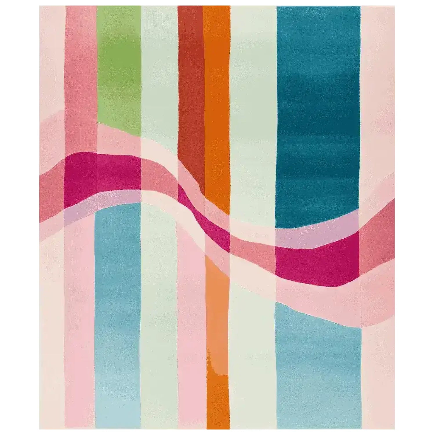 Wavelength Stripe Bloom Hand Tufted Rug