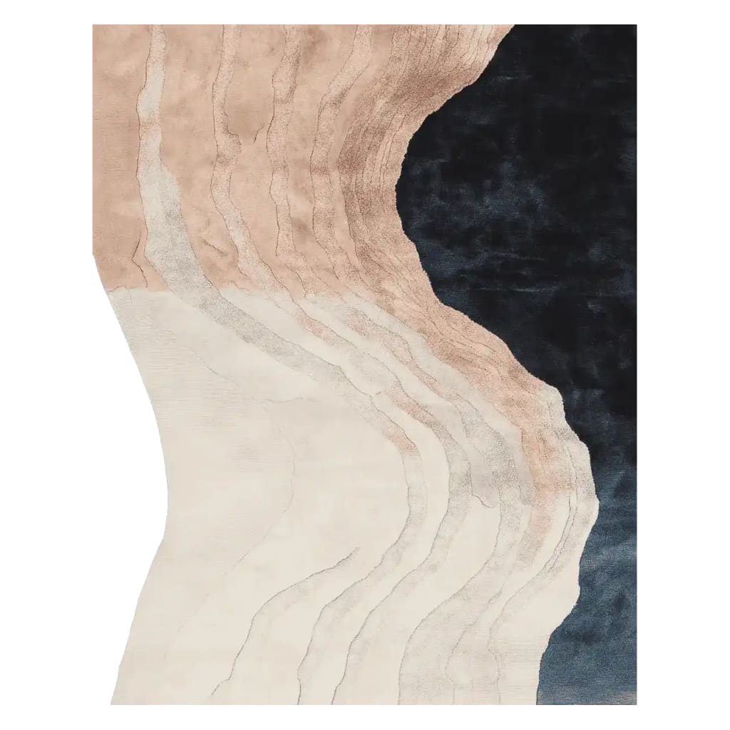 Wavy Land Narrative Hand Tufted Rug