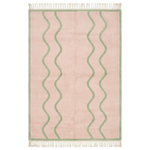 Wavy Parallel Lines Hand Knotted Wool Rug