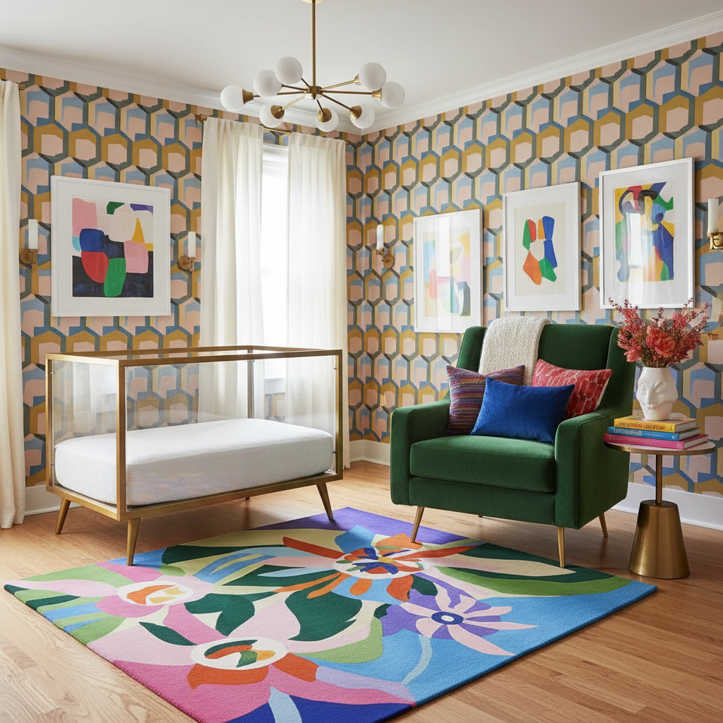 Whimsical Floral Drift Hand Tufted Rug