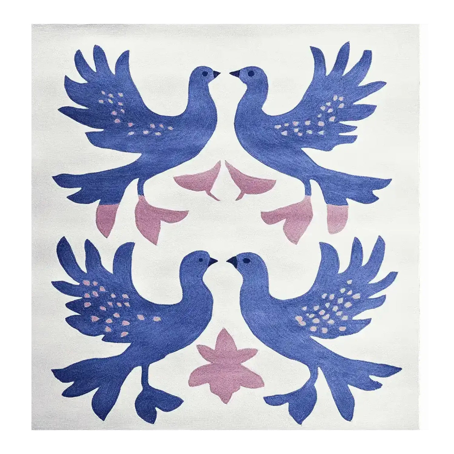Whispering Winged Love Hand Tufted Rug