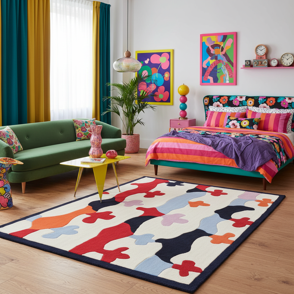 Wiggly Color Jam Hand Tufted Rug