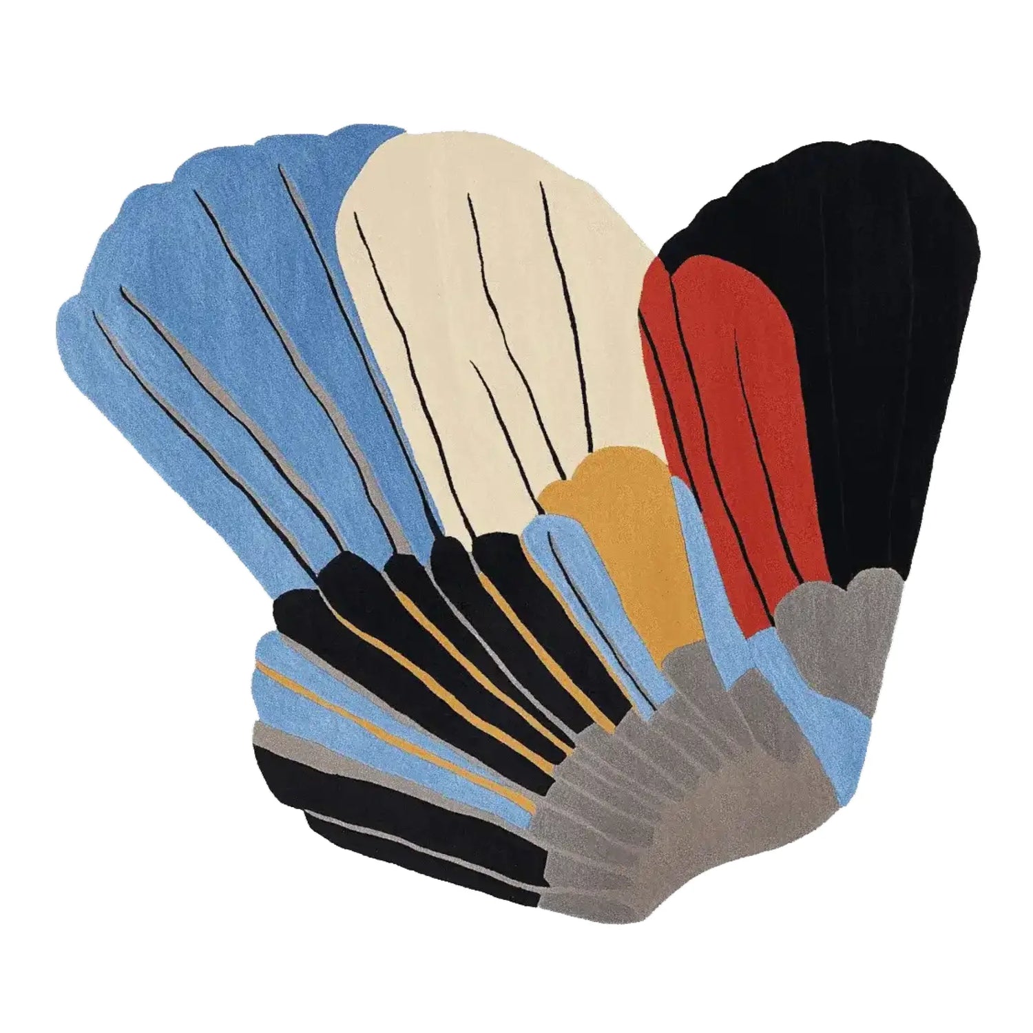 Winged Motion Form Hand Tufted Rug