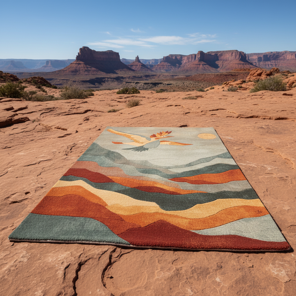 Wings of Freedom Hand Tufted Rug