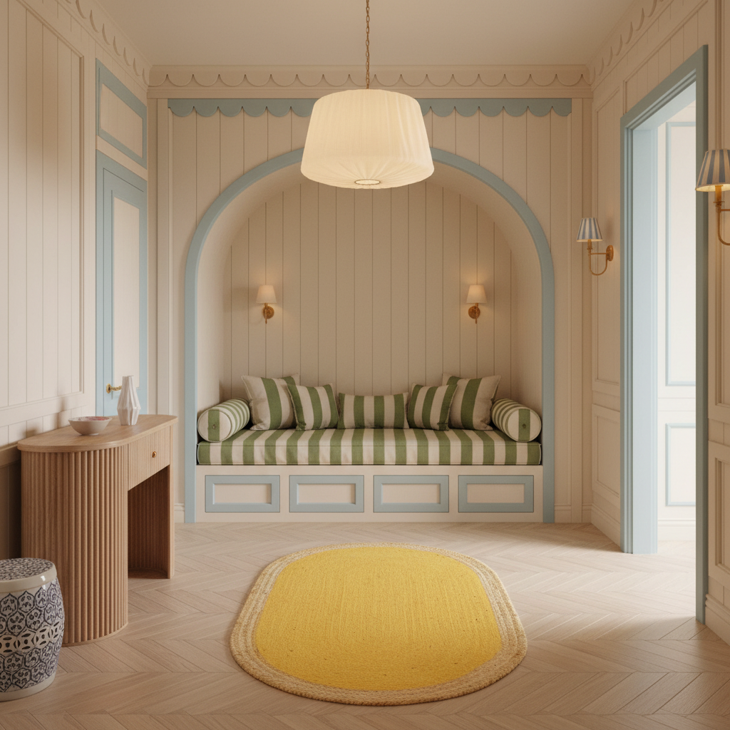 Yellow Oval Jute Rug