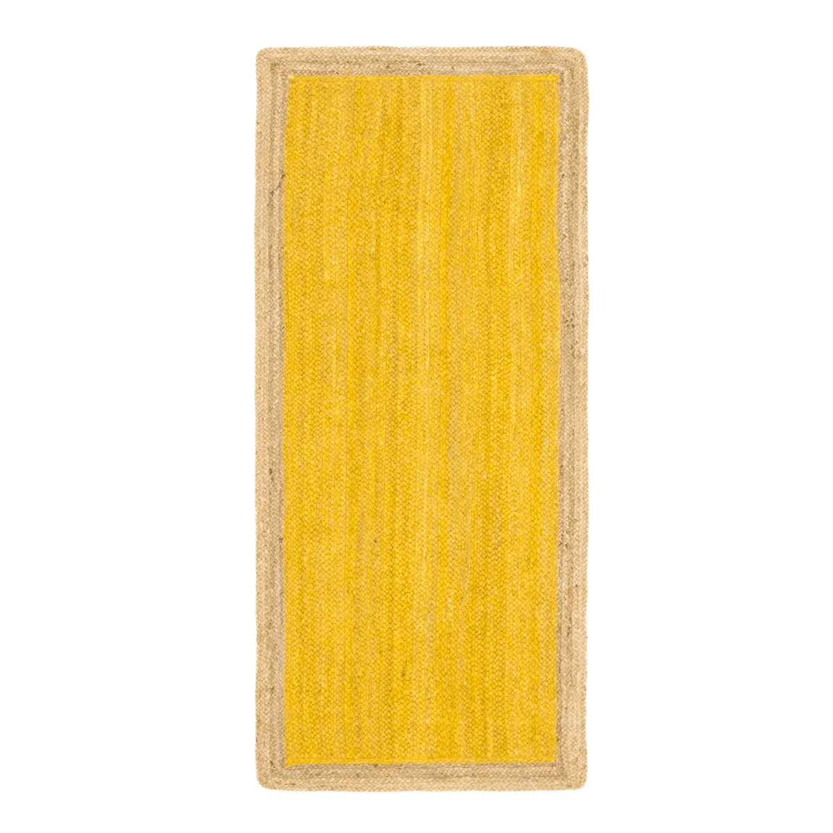 Yellow Rectangular Jute Rug