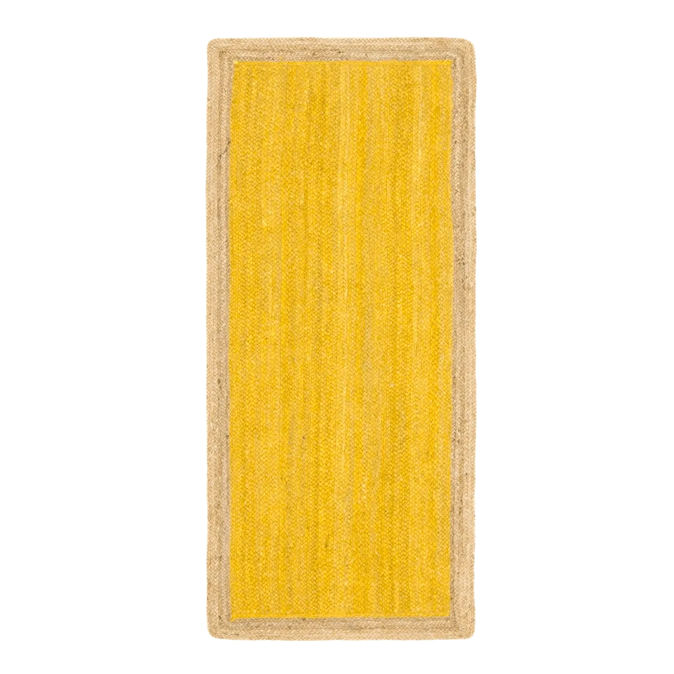 Yellow Rectangular Jute Rug