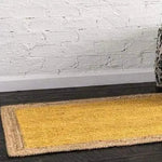 Yellow Rectangular Jute Rug