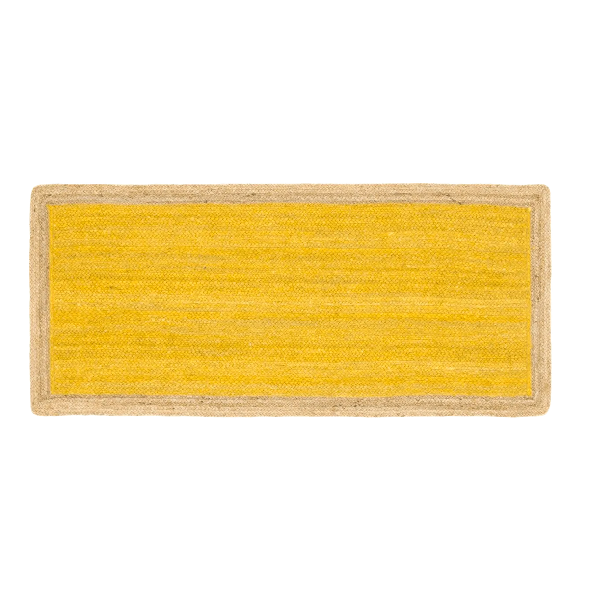 Yellow Rectangular Jute Rug