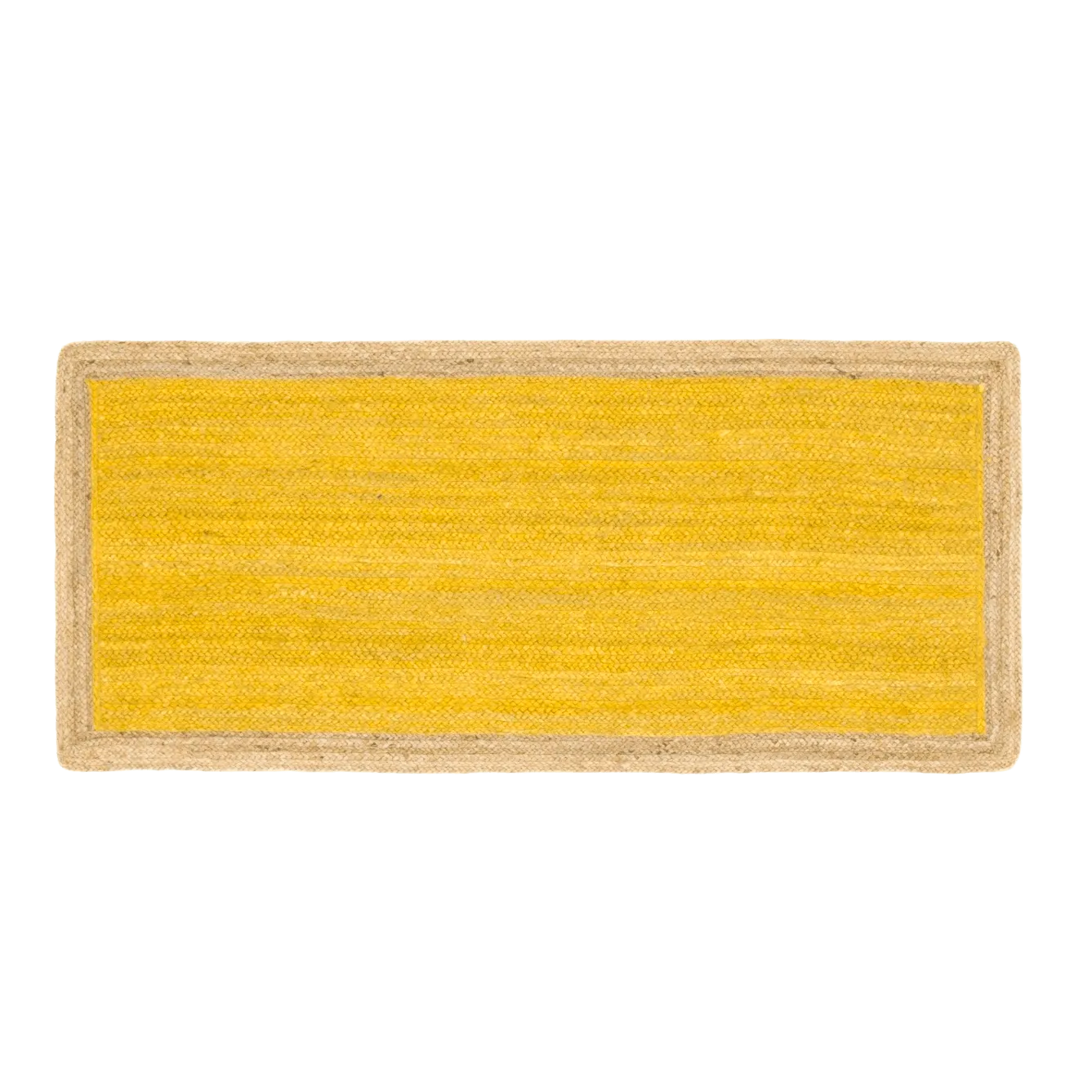 Yellow Rectangular Jute Rug